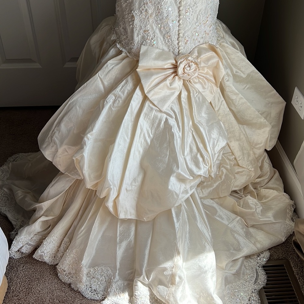 Stunning, sophisticated custom silk, pearls & sequins gown | Wedding, formal | 6 - Picture 5 of 16